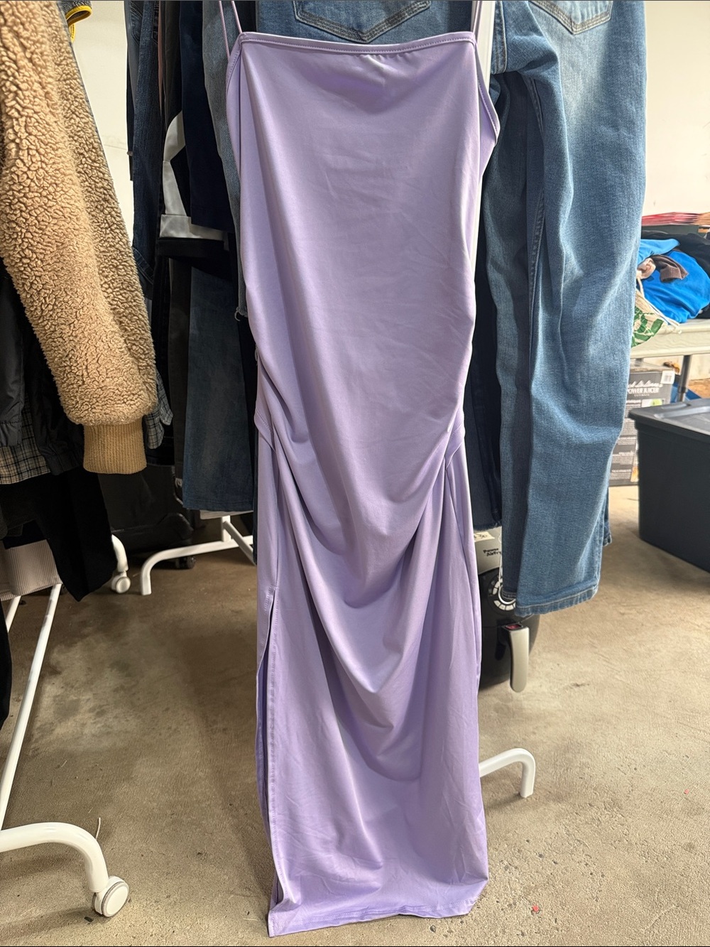 SHEIN Lavender Cowl-Detail Maxi Slip Dress